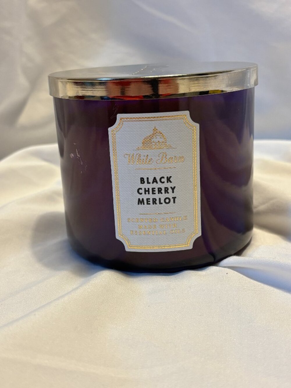 White Barn Bath & Body Works Black Cherry Merlot 3-Wick Candle 14.5 oz
